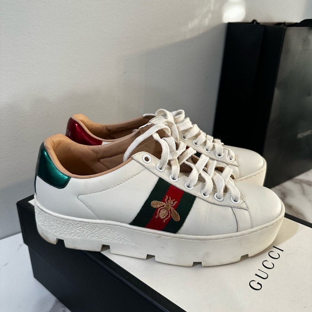 COPY - Authentic Gucci platform sneakers , size 6.5 but fits like a size 8 (run…